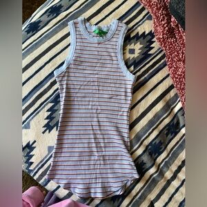 Ribbed striped tank